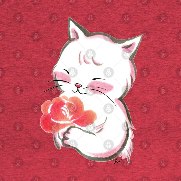 White cat rose by juliewu